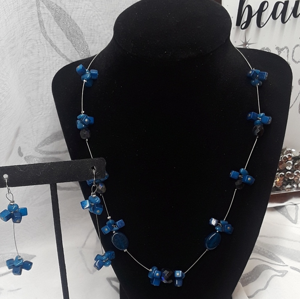 Lane Bryant cluster bead necklace set